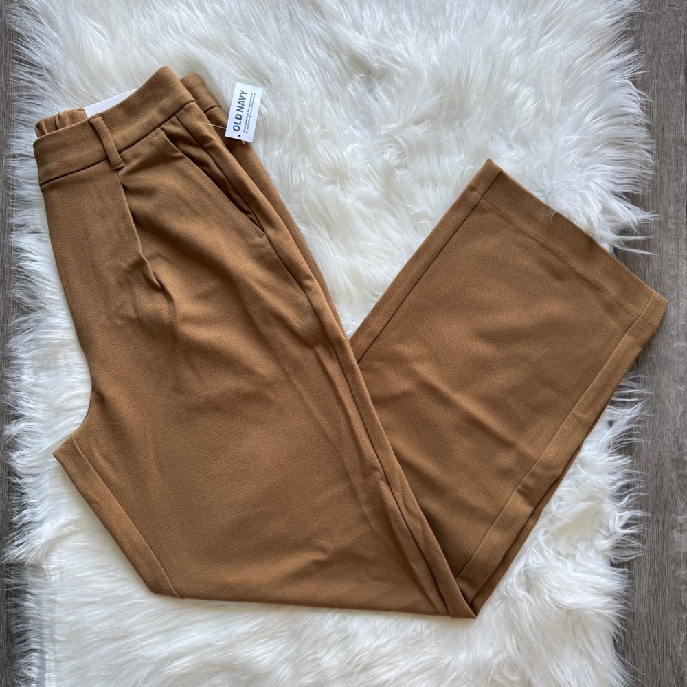 Old Navy Camel Tan Taylor Wide Leg Trousers Suit Pants Extra High Rise Small